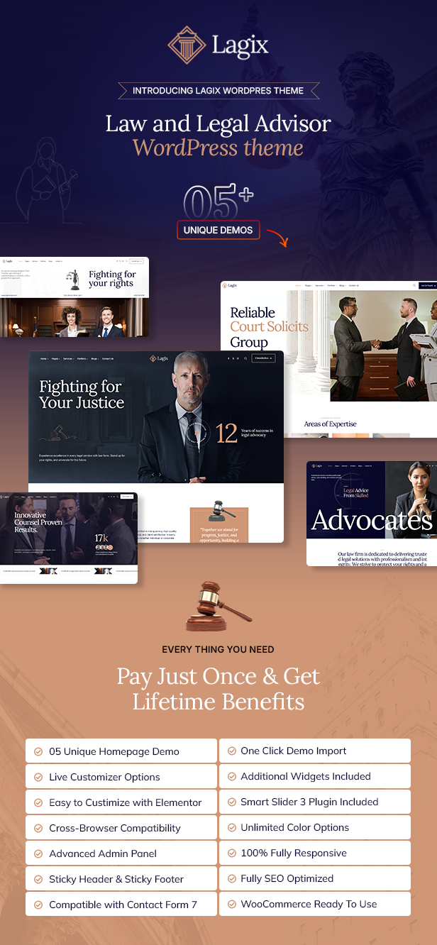 Lagix - Attorney & Law Firm WordPress Theme
